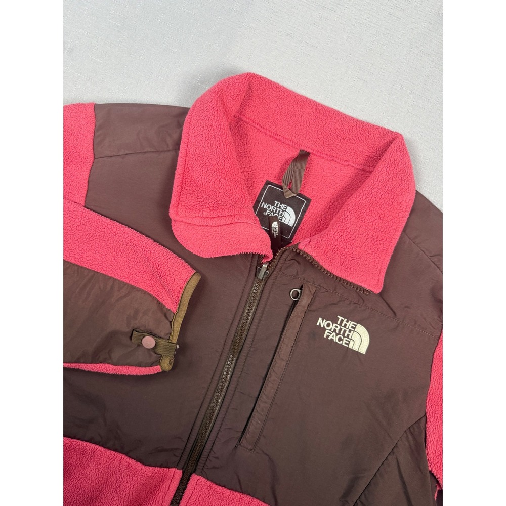 The North Face Denali Fleece Jacket Pink Brown Colorblock Womens Small Full Zip